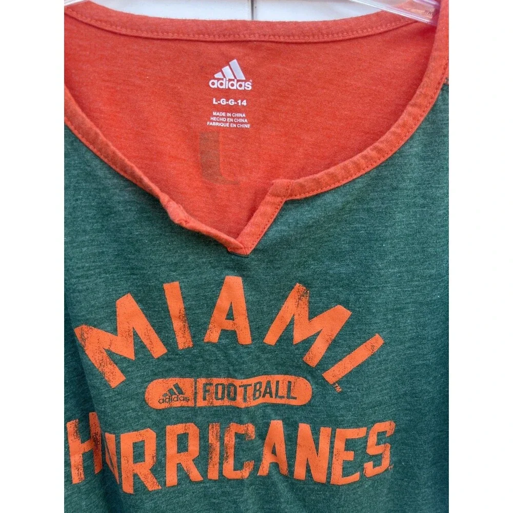 Miami Hurricanes Football Girls Large 14 T-Shirt